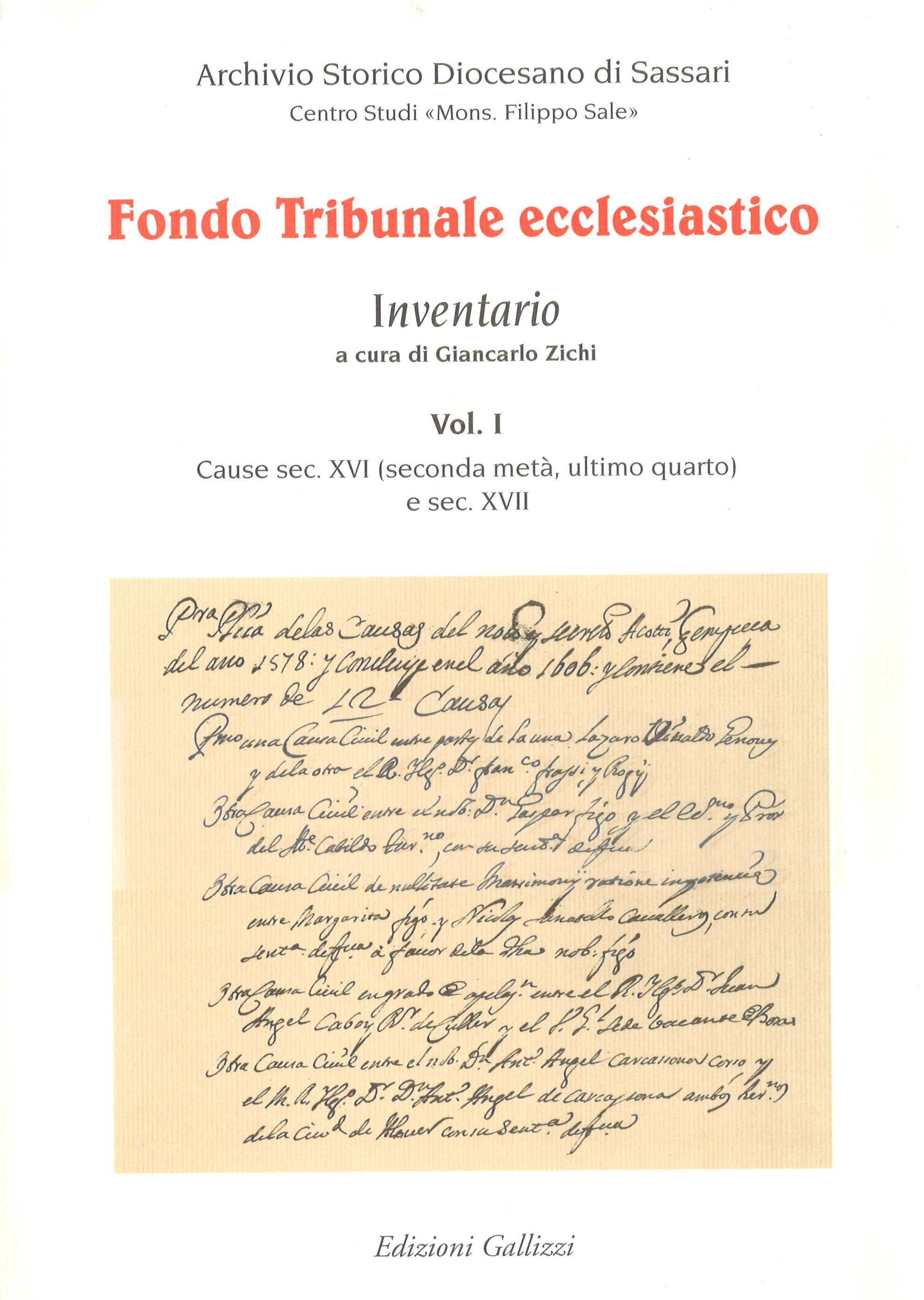 Fondo Tribunale ecclesiastico Vol. I