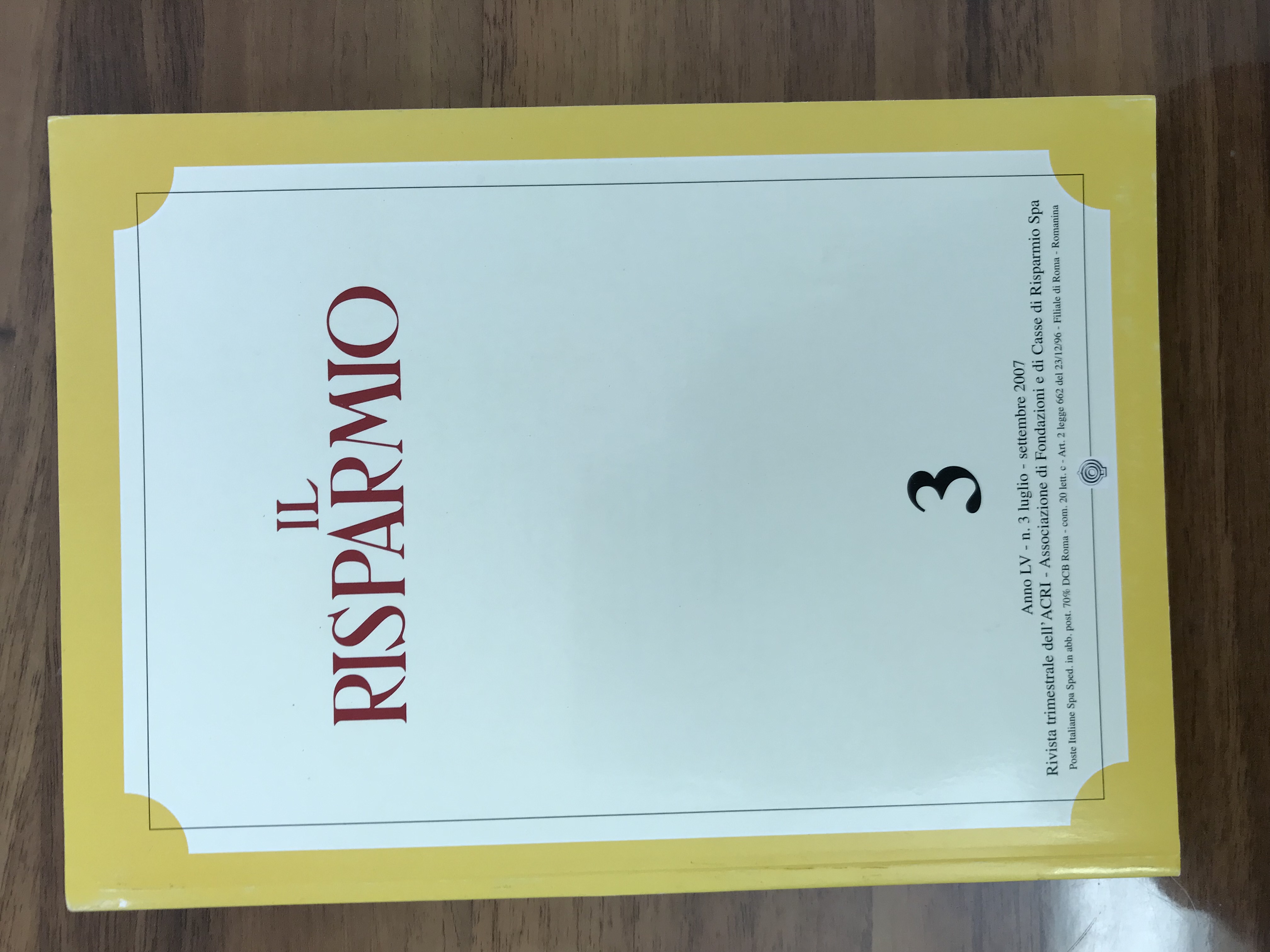 Il Risparmio. n. 3