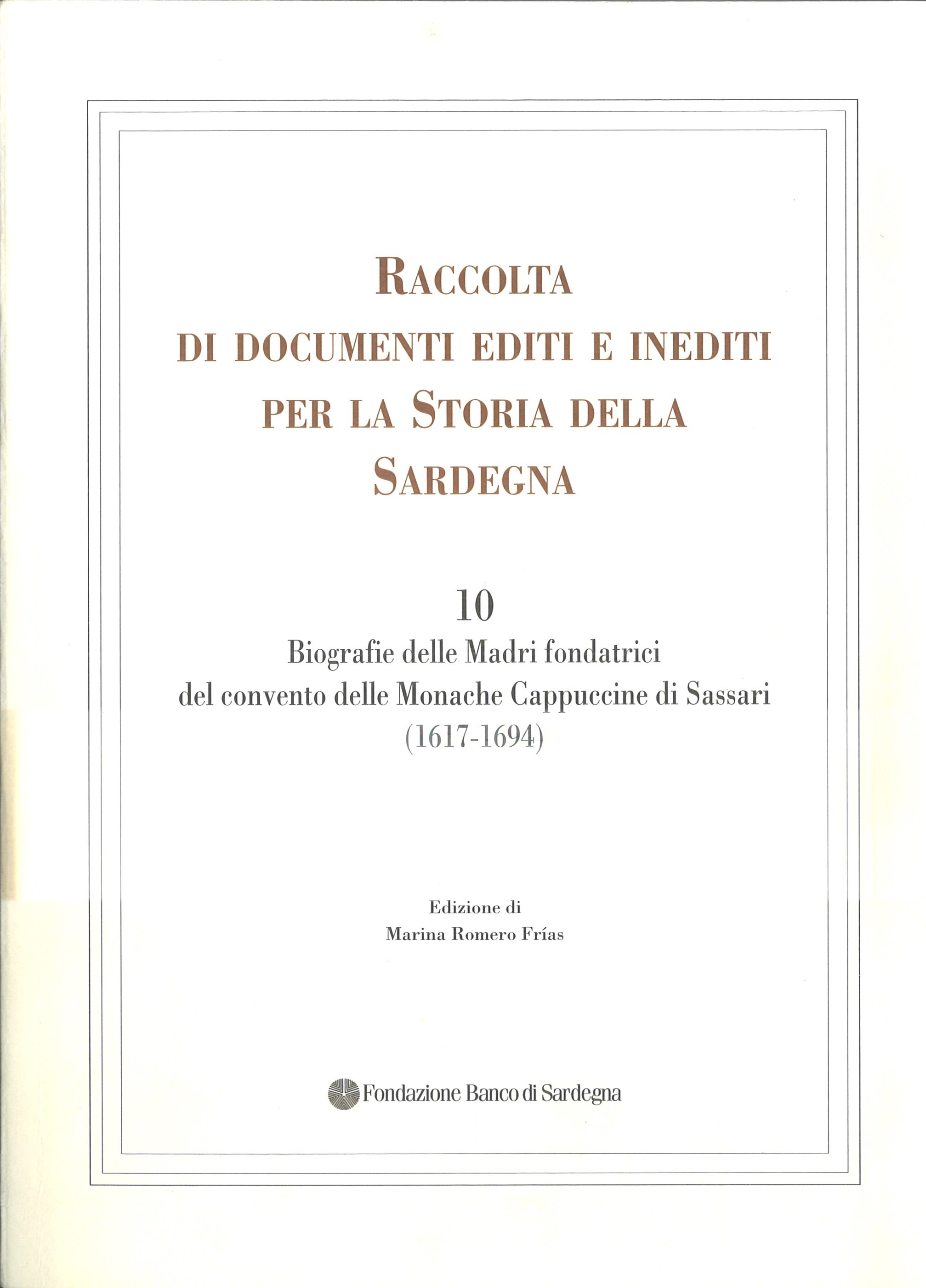 Raccolta di documenti editi e inediti per la Storia della Sardegna / n ° 10