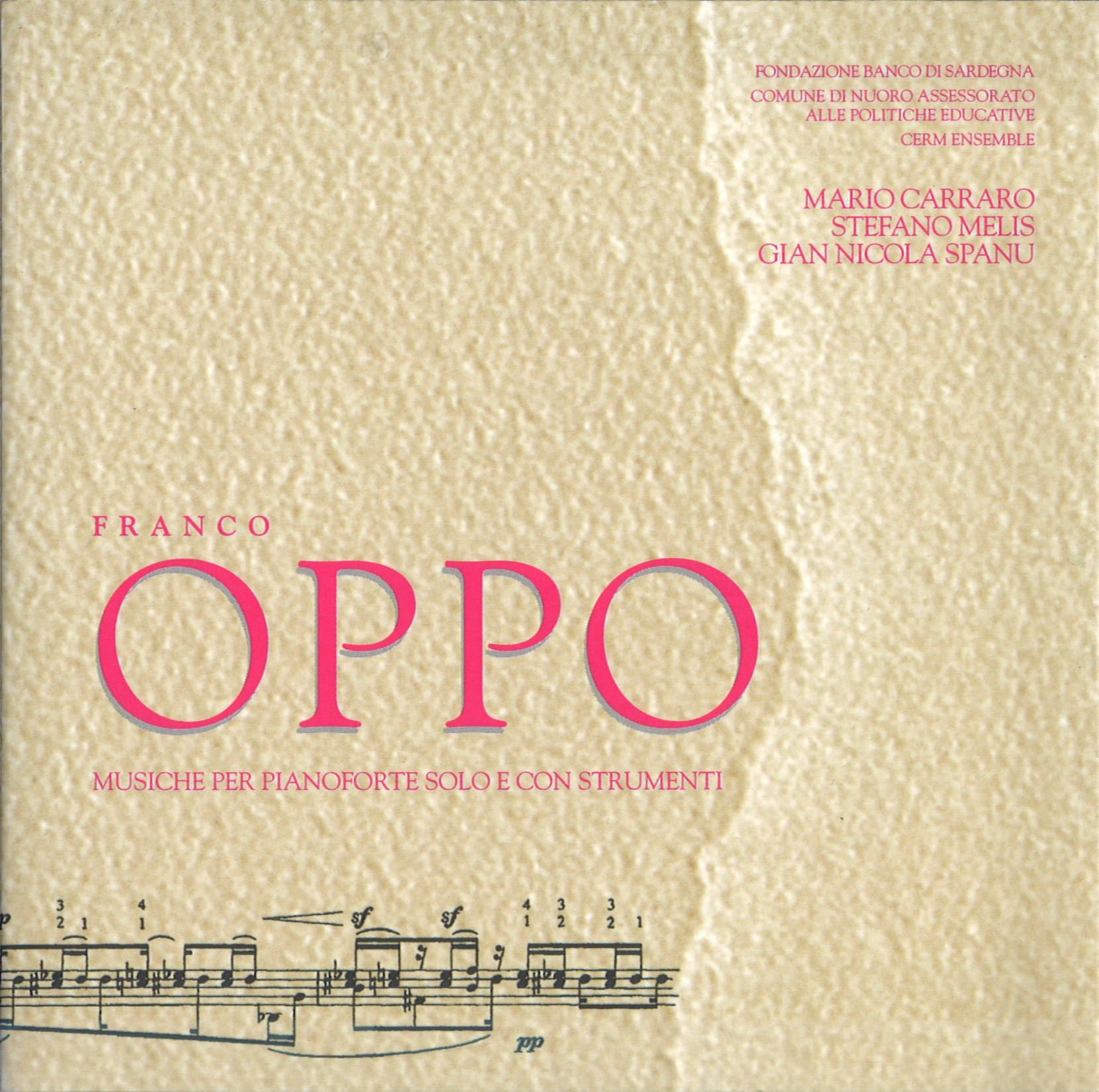 Franco Oppo / musiche per pianoforte solo e con strumenti