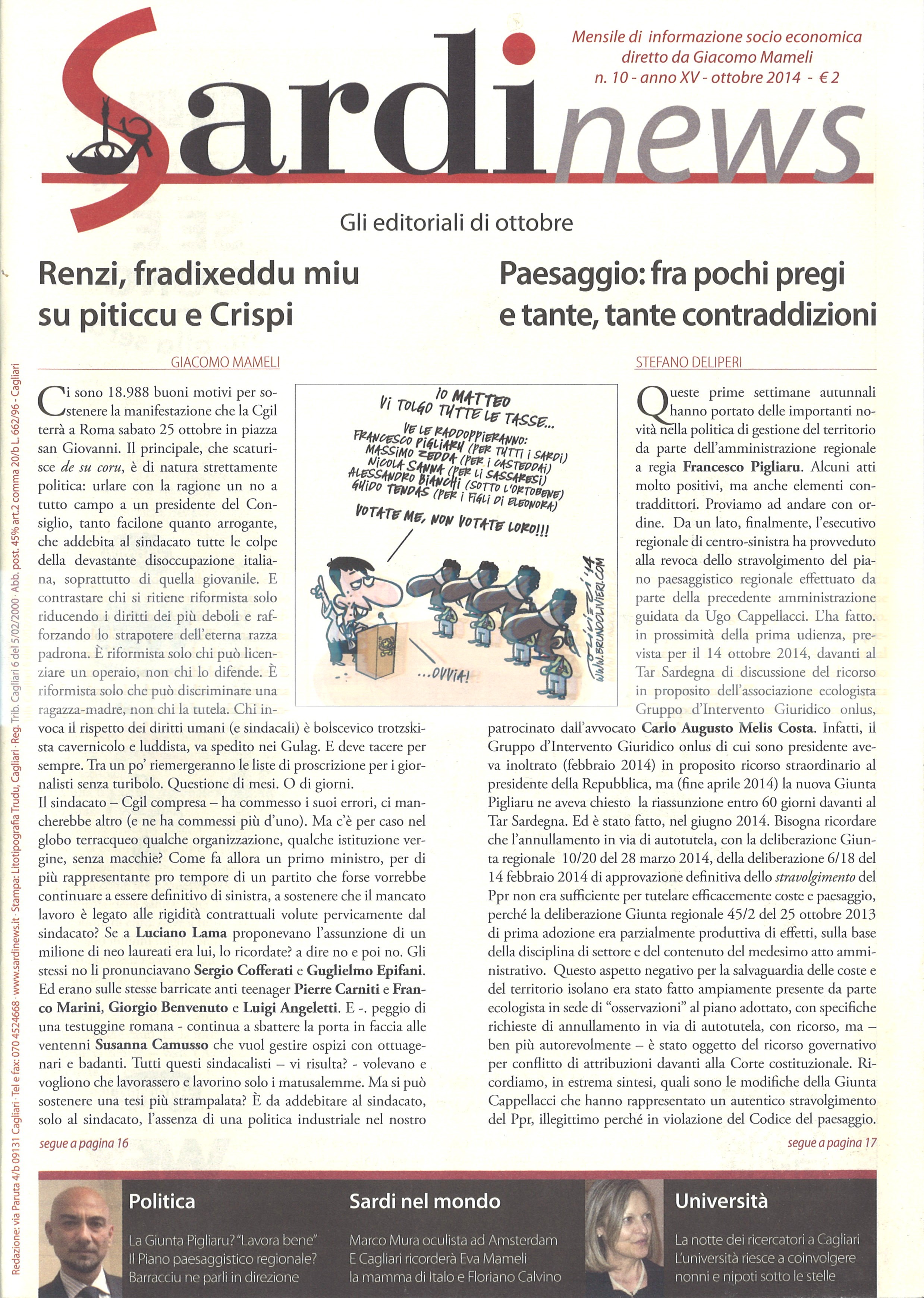 Sardinews / n. 10 / anno XV – ottobre 2014 /