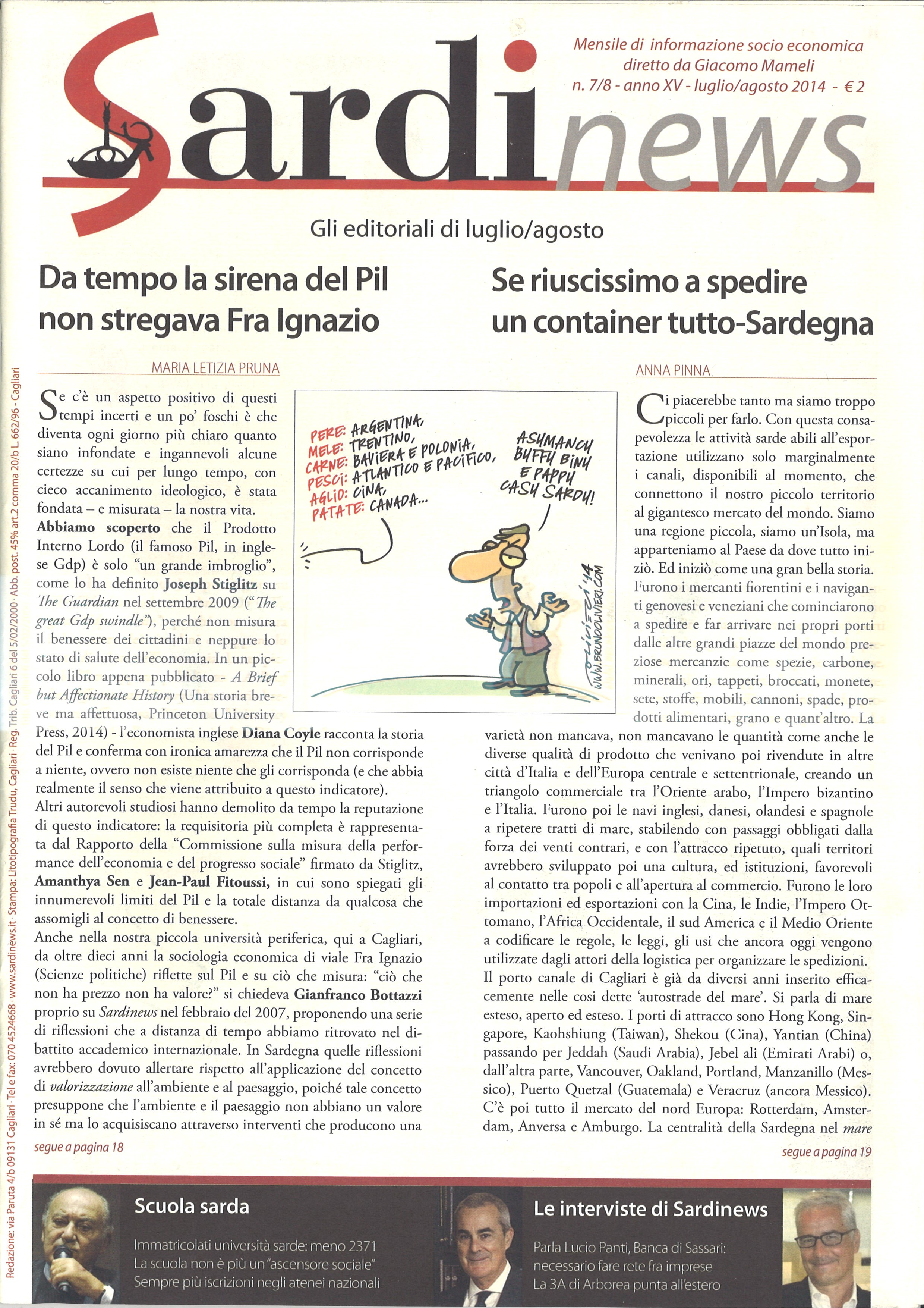 Sardinews / n. 7/8 / anno XV – luglio/agosto 2014 /